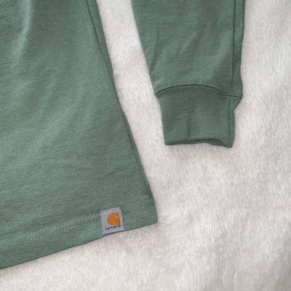 Carhartt Men’s Green Long Sleeve Tee Size M - Picture 4 of 6